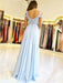 Sleeveless Off-The-Shoulder Floor-Length With Applique Chiffon Dresses - Prom Dresses