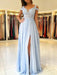 Sleeveless Off-The-Shoulder Floor-Length With Applique Chiffon Dresses - Prom Dresses
