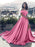 Sleeveless Off-The-Shoulder With Ruffles Satin Court Train Dresses - Prom Dresses
