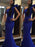 Sleeveless One-Shoulder With Ruffles Sweep/Brush Train Satin Dresses - Prom Dresses