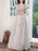 Sliver Evening Dress A-Line V-Neck Lace Beaded Social Floor-Length Pageant Dresses Evening Dress