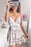 Spaghetti Strap Deep V Neck Short Homecoming Mini Lace Prom Dress with Bow - Prom Dresses
