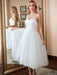 Spaghetti-Strap Lace-Up Tulle Short Wedding Dresses - wedding dresses