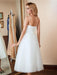Spaghetti-Strap Lace-Up Tulle Short Wedding Dresses - White / Short Length - wedding dresses