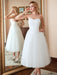 Spaghetti-Strap Lace-Up Tulle Short Wedding Dresses - wedding dresses