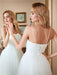 Spaghetti-Strap Lace-Up Tulle Short Wedding Dresses - wedding dresses