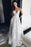 Spaghetti Strap V Neck Beach Court Train Tulle Wedding Dress with Lace - Wedding Dresses