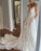 Spaghetti Strap V Neck Beach Court Train Tulle Wedding Dress with Lace - Wedding Dresses