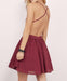 Spaghetti Straps Chiffon Short Homecoming with Lace Top Mini Grad Dress - Prom Dresses