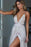 Spaghetti Straps Deep V Neck Floor Length Formal Dresses Prom Dress with Side Slit - Prom Dresses