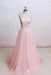 Spaghetti Straps Pink Lace Flora Tulle Sweetheart Backless Wedding Prom Dress - Prom Dresses
