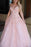 Spaghetti Straps Pink Prom Dress with Appliques Beading Formal Gown - Prom Dresses