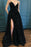 Spaghetti Straps Sequin Prom With Split Black Long Evening Dress - Prom Dresses