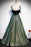 Spaghetti Straps Tulle Green Prom Floor Length Lace Up Formal Dress - Prom Dresses