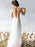 Spaghetti Straps V-neck A-line Sexy Backless Floor Length Wedding Dresses - wedding dresses