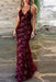 Spaghetti Straps V-neck Mermaid Sparkly Tulle Evening Dress Long Prom Gowns - Prom Dresses