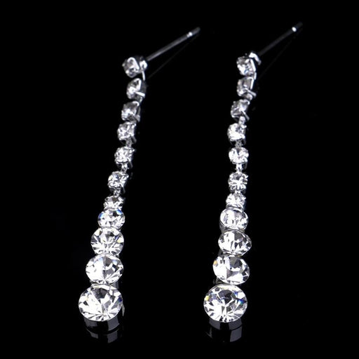 Sparkling Rhinestone Long Necklace Earrings Jewelry Sets | Bridelily - jewelry sets