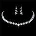Sparkling Silver Rhinestone Necklace Earrings Jewelry Sets | Bridelily - jewelry sets