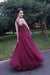 Sparkly Dark Magenta Jewel Sleeveless Floor Length Chiffon Prom Dress with Beading - Prom Dresses