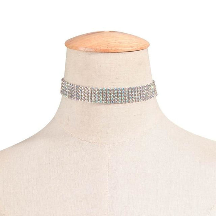Sparkly Rhinestone Silver Handmade Wedding Necklaces | Bridelily - multicolor 1.6cm - necklaces
