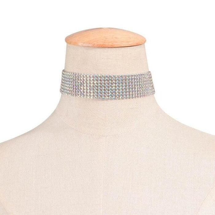Sparkly Rhinestone Silver Handmade Wedding Necklaces | Bridelily - multicolor 2.5cm - necklaces