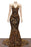 Sparkly Spaghetti Strap Golden Backless Mermaid Prom Dress - Prom Dresses