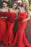 Strapless Red Sweetheart Chic Mermaid Long Bridesmaid Dress - Bridesmaid Dresses