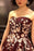 Strapless Rust Red Evening Gown Sleeveless Long Prom Dress with Appliques - Prom Dresses