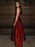 Straps Sleeveless With Ruched Sweep/Brush Train Satin Dresses - Prom Dresses