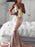 Straps V-Neck Sleeveless With Applique Sweep/Brush Train Satin Dresses - Prom Dresses