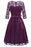 Street Floral Lace Pleated O-Neck Elegant Party Dresses - Purple / S - lace dresses