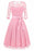 Street Floral Lace Pleated O-Neck Elegant Party Dresses - Pink / S - lace dresses