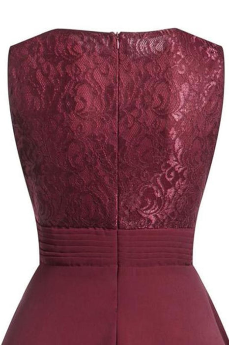 Street Lace Dresses Pink Party A-Line Dress - lace dresses