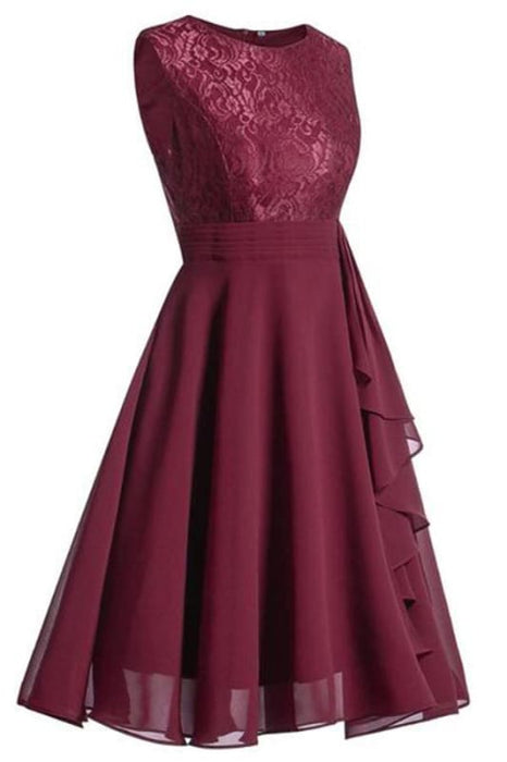 Street Lace Dresses Pink Party A-Line Dress - lace dresses