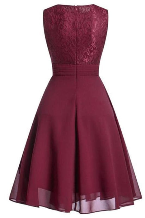 Street Lace Dresses Pink Party A-Line Dress - lace dresses