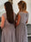 Stunning Bateau Cap Sleeves Floor-Length Grey Bridesmaid Dress - Bridesmaid Dresses
