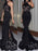 Stunning Halter Mermaid Court Train Black Bridesmaid Dress - Bridesmaid Dresses