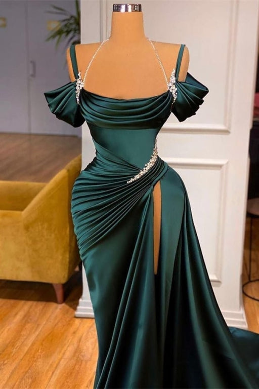 Stunning Off-the-Shoulder Mermaid Ruffles Prom Dress With Side Split - Prom Dresses