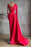 Stunning Red One Shoulder Mermaid Evening Gown with Side Cape - Prom Dresses