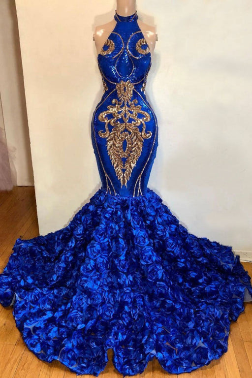 Stunning Sequins Rose Flowers Mermaid Prom Dresses - Prom Dresses