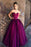 Stylish Magenta Sweetheart Floor-length Tulle Prom Dresses Long Formal Gown - Prom Dresses
