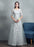 Summer Wedding Dresses 2021 Grey Lace Applique Maxi Bridal Gown Backless Half Sleeve Floor Length Bridal Dress