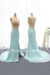 Sweetheabackless Light Blue Lace Prom Dress With Pearls - Prom Dresses