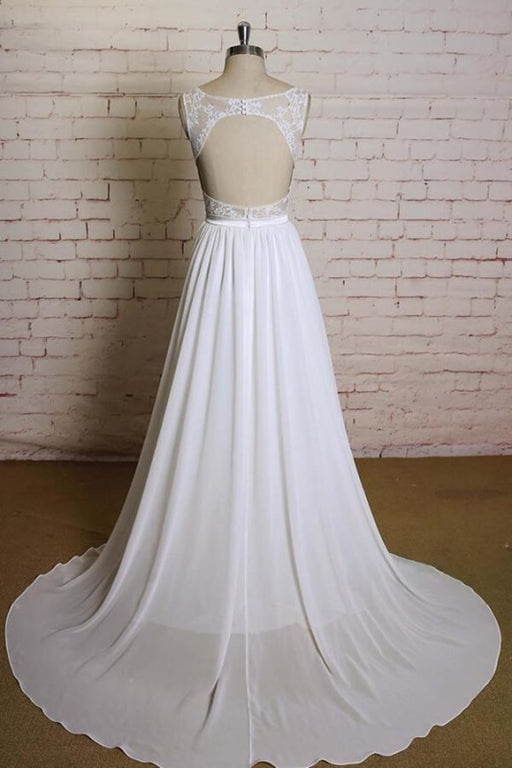 Sweetheart Lace Chiffon A-line Wedding Dress - Wedding Dresses