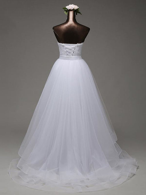 Sweetheart Lace Mermaid Wedding Dresses with Detachable Train - wedding dresses