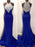 Trumpet/Mermaid Halter Sleeveless Sweep/Brush Train Beading Spandex Dresses - Prom Dresses