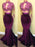 Trumpet/Mermaid High Neck Satin Long Sleeves Applique Sweep/Brush Train Dresses - Prom Dresses