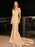 Trumpet/Mermaid Jersey Ruched Sleeveless Off-the-Shoulder Sweep/Brush Train Dresses - Prom Dresses