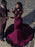 Trumpet/Mermaid Long Sleeves Bateau Court Train Applique Spandex Dresses - Prom Dresses