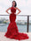 Trumpet/Mermaid Organza Layers One-Shoulder Court Train Sleeveless Dresses - Prom Dresses